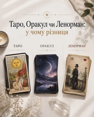 Таро, Оракул чи Ленорман: у чому різниця