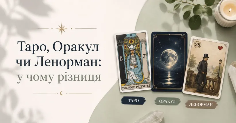 Таро, Оракул чи Ленорман: у чому різниця