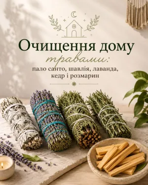 Очищення дому травами: пало санто, шавлія, лаванда, кедр і розмарин
