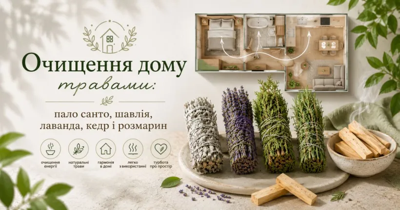 Очищення дому травами: пало санто, шавлія, лаванда, кедр і розмарин