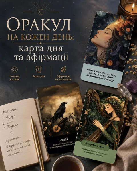 Оракул: розклад на день, карта дня та афірмації для щоденної практики