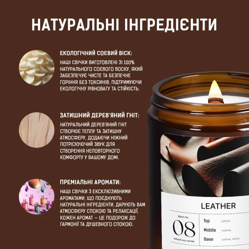 Аромасвічка Шкіра — свічка в інтер'єрі