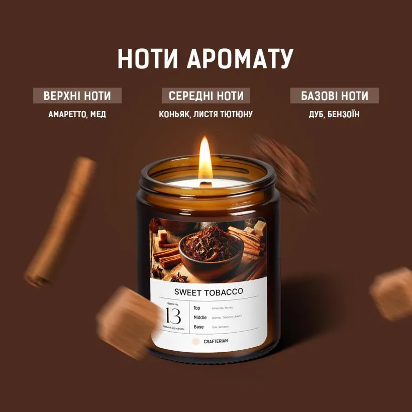 Аромасвічка Солодкий тютюн — вигляд збоку