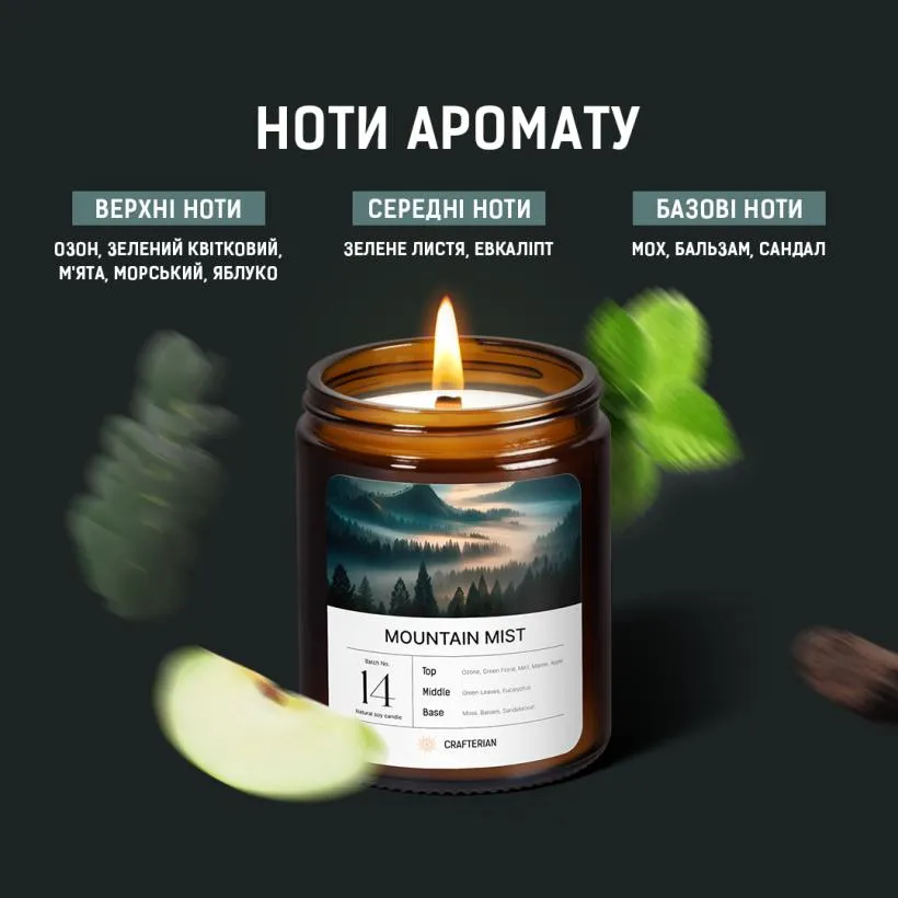 Аромасвічка Гірський туман — текстура соєвого воску зблизька