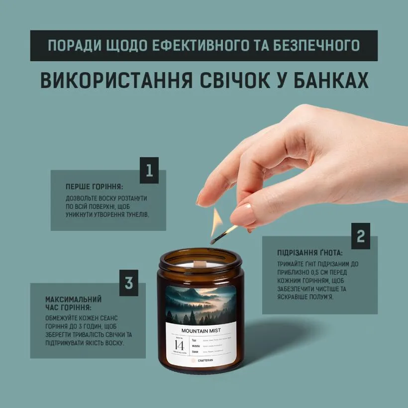 Аромасвічка Гірський туман — вигляд зверху