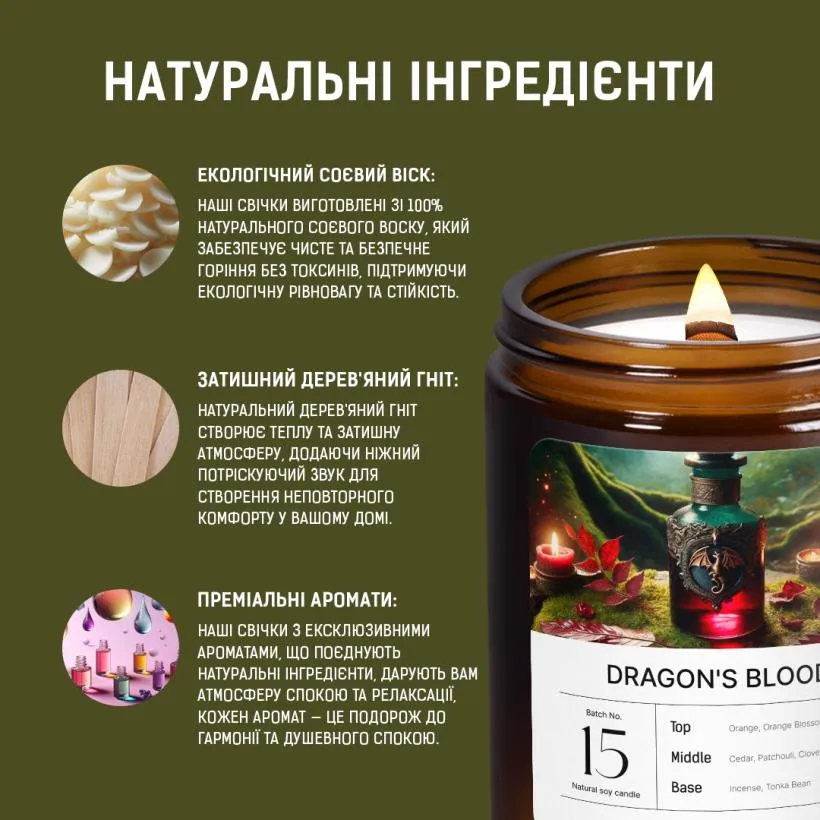 Аромасвічка Кров дракона — свічка в інтер'єрі