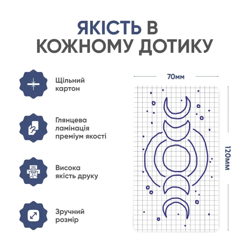 Таро Маленького Художника «Клітинка» — розкладка карт із лінійними ілюстраціями на фоні клітинки