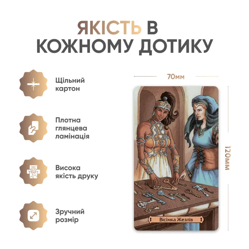 Таро 78 дверей — карти розкладені віялом, вигляд спереду